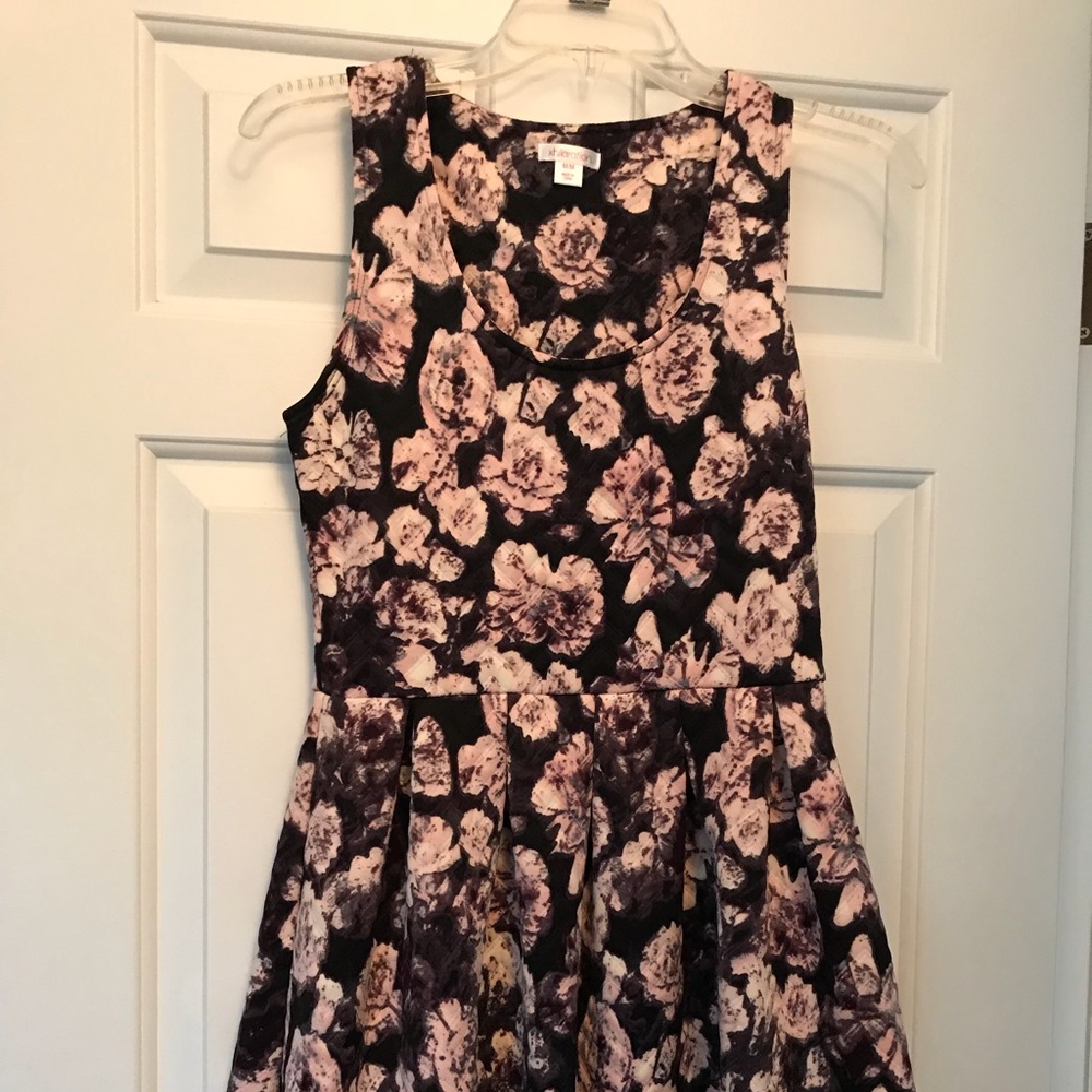 Purple, pink and black floral dress